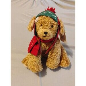 Hallmark Buddy Hollyday 9" Stuffed Plush Puppy 2002 Holiday Dog NWT